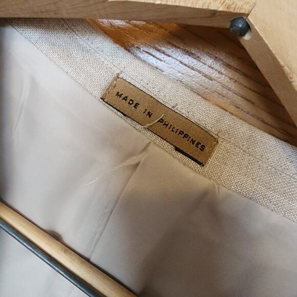 Cellini Linea Uomo Men's 100% Linen Blazer Sport Coat Lightweight Tan Coat Lined - Picture 6 of 16